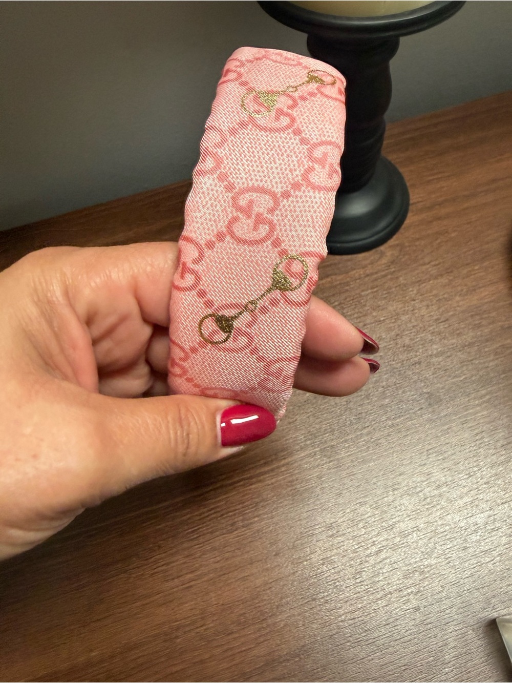 New Pink Patterned Padded Headband